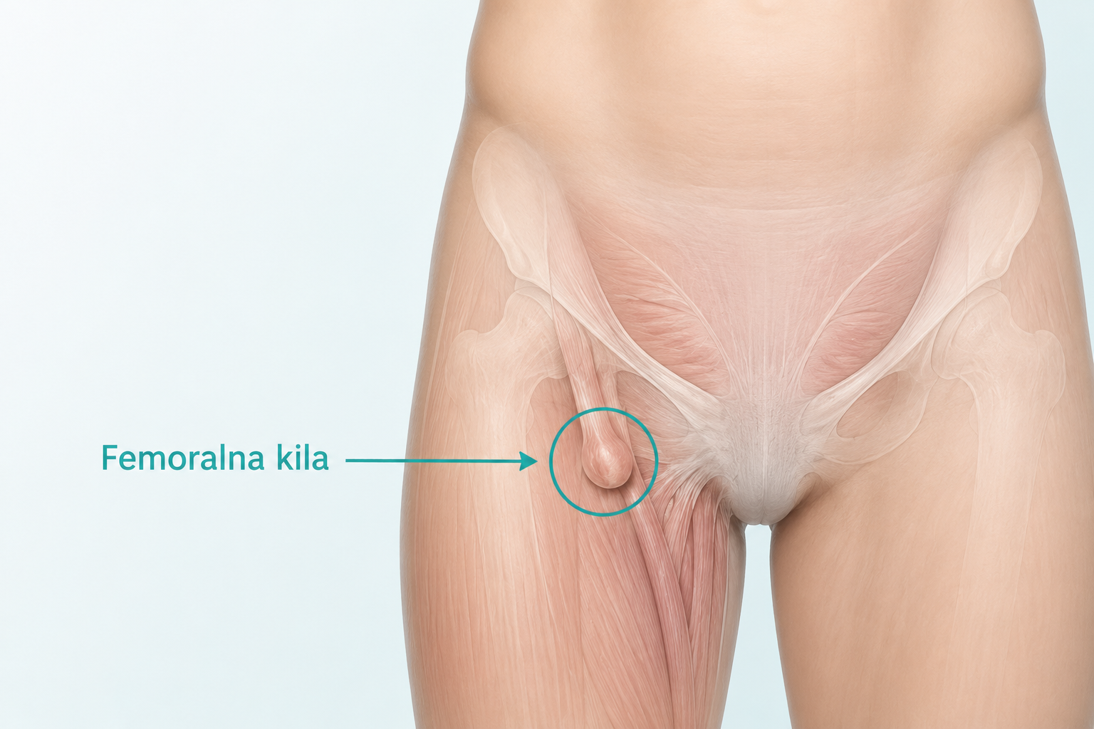 anatomski prikaz femoralne kile